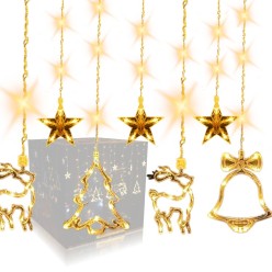 Lampki Choinkowe Kurtyna Girlanda LED Mix 8 programów Ciepłe