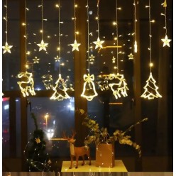 Lampki Choinkowe Kurtyna Girlanda LED Mix 8 programów Ciepłe