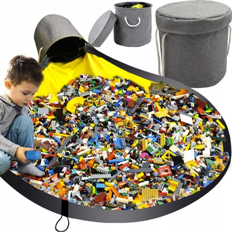 Kosz na Klocki Lego Zabawki Organizer Pojemnik + Mata Worek