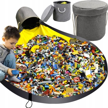 Kosz na Klocki Lego Zabawki Organizer Pojemnik + Mata Worek