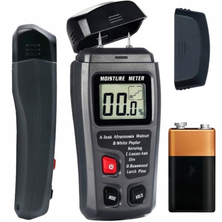 Miernik Wilgotności Drewna Wilgotnościomierz 9V LCD MT10