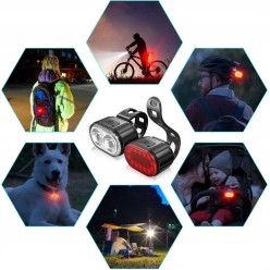 Zestaw Oświetlenie Rowerowe Światło Tylne Przednie 800 lm Akumulator