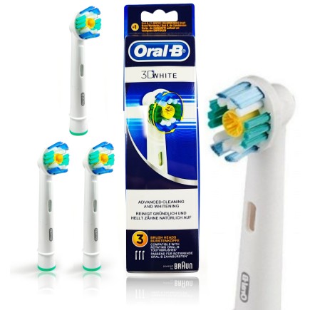 BOX SZCZOTECZKI KOŃCÓWKI ORAL-B 3D WHITE PACZKA 3szt