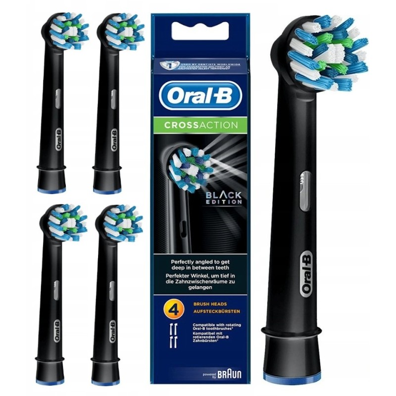 BOX SZCZOTECZKI KOŃCÓWKI ORAL-B CROSSACTION BLACK paczka 4szt