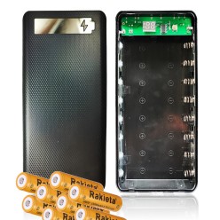 Powerbank Obudowana Latarka Zestaw 8szt Ogniwa 18650 96 000 mAh