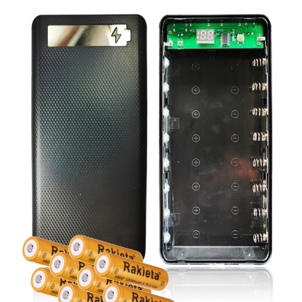 Powerbank Obudowana Latarka Zestaw 8szt Ogniwa 18650 96 000 mAh