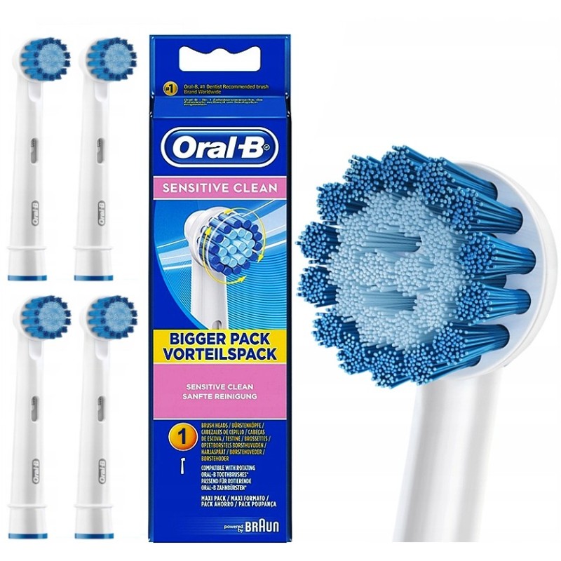 BOX Szczoteczki Końcówki ORAL-B Sensitive Clean Paczka 4szt