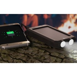 Powerbank Solarny 20000 mAh Latarka i Kompas 2xUSB USB-C MicroUSB