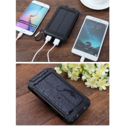 Powerbank Solarny 20000 mAh Latarka i Kompas 2xUSB USB-C MicroUSB