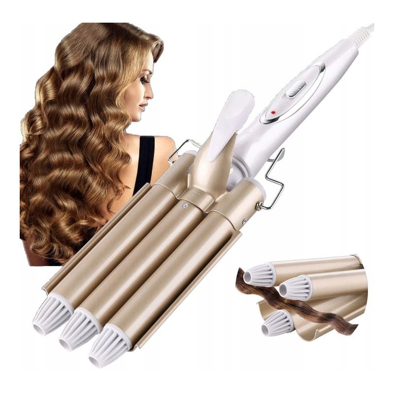 Lokówka Karbownica Falownica Do Włosów Złota 230V