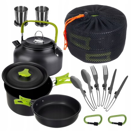 Naczynia Turystyczne Zestaw 18w1 Garnek Kemping XL
