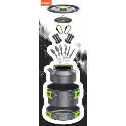 Naczynia Turystyczne Zestaw 18w1 Garnek Kemping XL