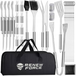 ZESTAW DO GRILLA PRZYBORY + AKCESORIA ETUI 33 SZT