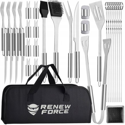 ZESTAW DO GRILLA PRZYBORY + AKCESORIA ETUI 33 SZT