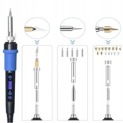 Precyzyjna Lutownica Kolbowa Wyświetlacz LCD 5 Grotów 100W