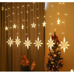 Lampki Choinkowe Kurtyna Girlanda LED Gwiazdy 8 programów Ciepłe