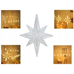 Lampki Choinkowe Kurtyna Girlanda LED Gwiazdy 8 programów Ciepłe