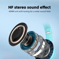 Słuchawki Kocie Uszy z Mikrofonem i Radiem FM Bluetooth Różowe Świecące