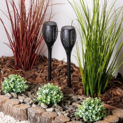 Ogrodowe Płomienne Lampy Pochodnie Solarne Wbijane XXL 96 LED