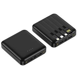 Mini Powerbank , microUSB,  USB-C, Lightning, USB  20000 mAh z Przewodami