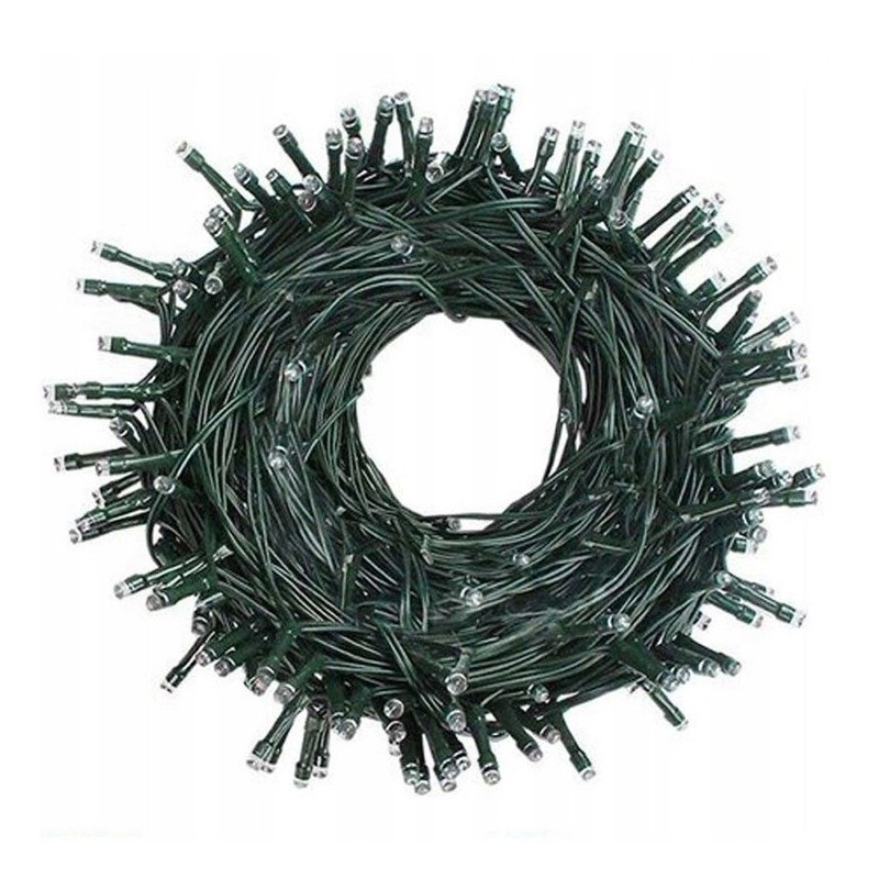 Świąteczne Lampki Choinkowe Białe Zimne 200 LED 8 Funkcji