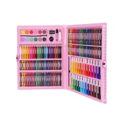ZESTAW DO MALOWANIA W WALIZCE 168 ELEMENTÓW różowy