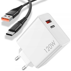 Zestaw Ładowarka do Telefonów Xiaomi 120W USB-C USB 3,25A z Przewodem