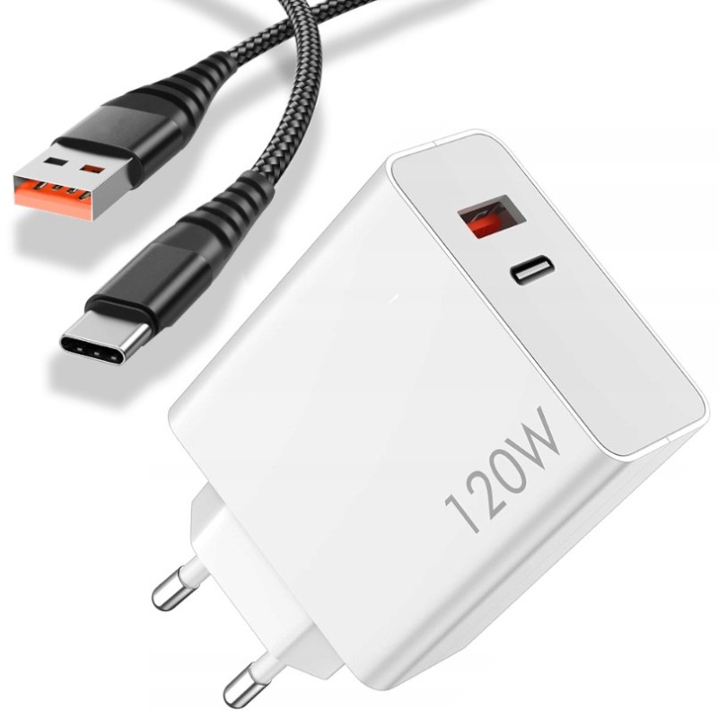 Zestaw Ładowarka do Telefonów Xiaomi 120W USB-C USB 3,25A z Przewodem