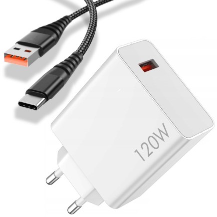 Zestaw Ładowarka do telefonów Xiaomi 120W USB 3,6A z Przewodem