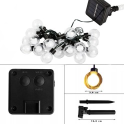 Girlanda Solarna 8 Programów Ogrodowa Świetlna Lampki Ogrodowe 80szt 15m