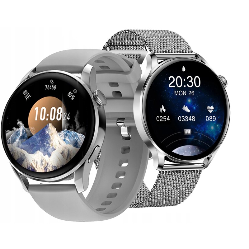 Zegarek Damski Smartwatch Srebrny DT3 MINI 2 Bransolety