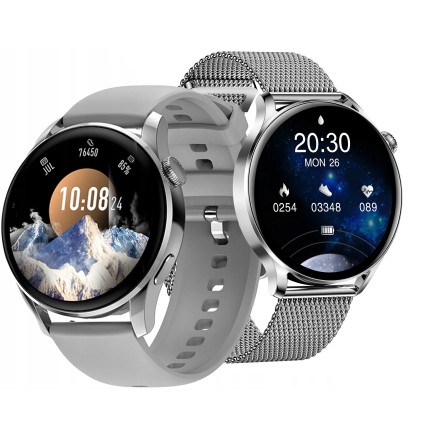 Zegarek Damski Smartwatch Srebrny DT3 MINI 2 Bransolety