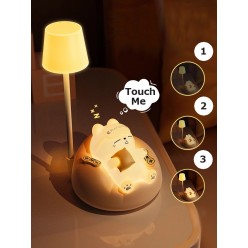 Nocna Lampka Bezprzewodowa Dla Dziecka 3 Funkcje USB-C Żółta