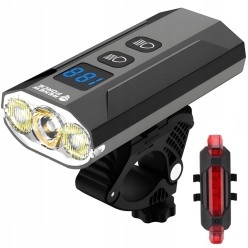 Lampka Rowerowa LED z 1000lm Zestaw Tył i Przód z Powerbank