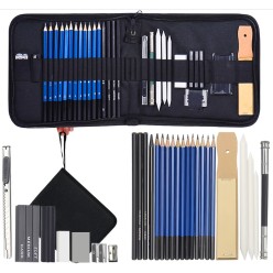 Piórnik Ołówki Profesjonalny Zestaw Do Szkicowania 32szt Elementy
