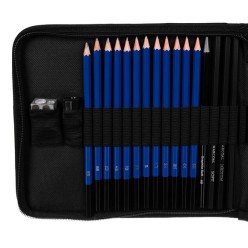 Piórnik Ołówki Profesjonalny Zestaw Do Szkicowania 32szt Elementy