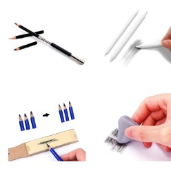 Piórnik Ołówki Profesjonalny Zestaw Do Szkicowania 32szt Elementy