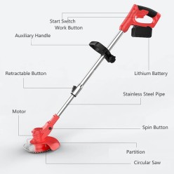 Akumulatorowa Podkaszarka Teleskopowa z Regulacją Kąta Głowicy 2x Akumulator