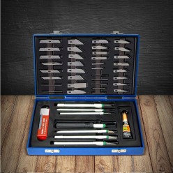 Zestaw Skalpeli i Noży Modelarskich 52 Elementy, Wysoka Jakość + Etui